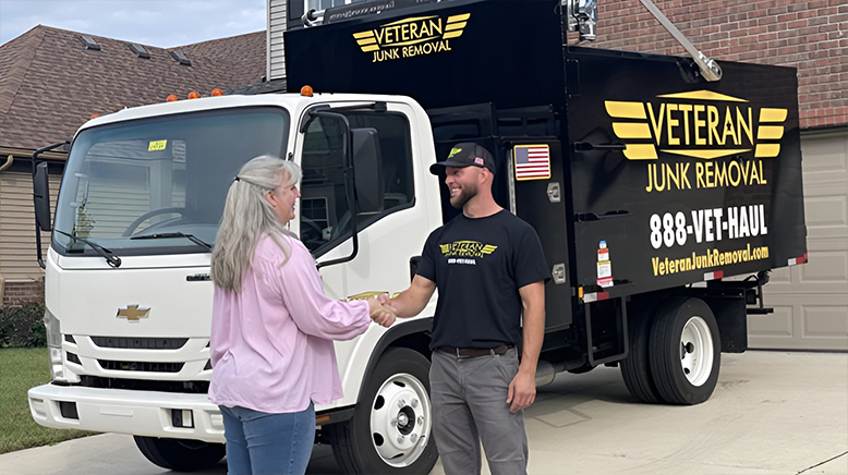 Junk Removal Expert with Client